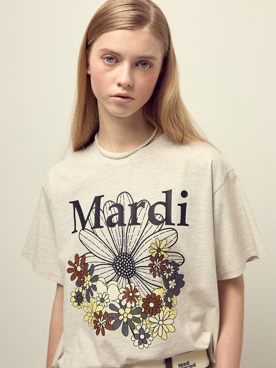 TSHIRT FLOWERMARDI JARDIN_OATMEAL BLACK