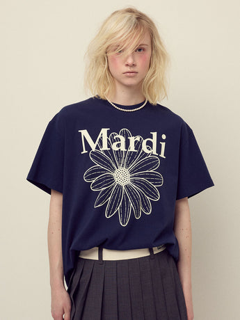 UNISEX TSHIRT FLOWERMARDI_NAVY IVORY