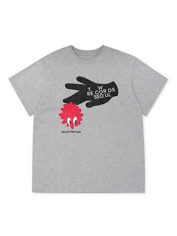 UNISEX TSHIRT TURNTABLE LOGO_GREY