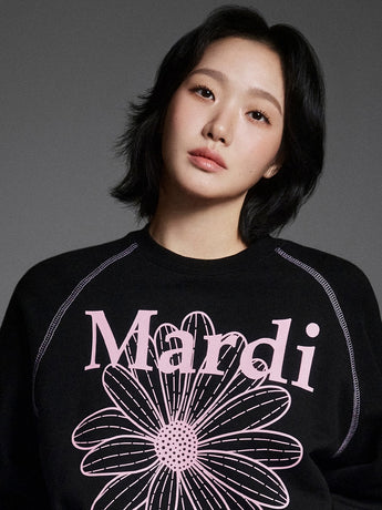 SWEATSHIRT RAGLAN FLOWERMARDI_BLACK PINK