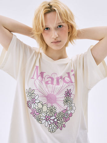 TSHIRT FLOWERMARDI JARDIN_CREAM PINKLAVENDER