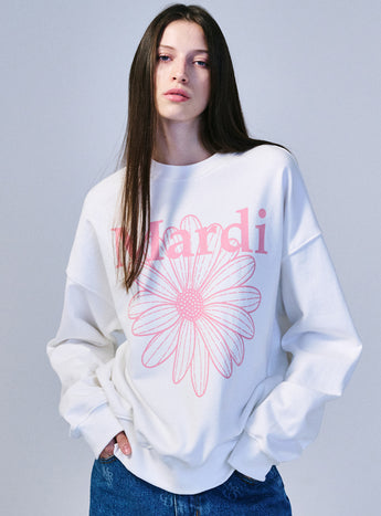 SWEATSHIRT FLOWERMARDI_WHITE PINK