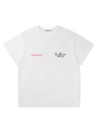 UNISEX TSHIRT MARDI MERCREDI | TW RECORDS_WHITE
