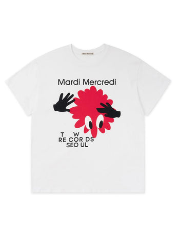 UNISEX TSHIRT BIG FLOWER MAN_WHITE