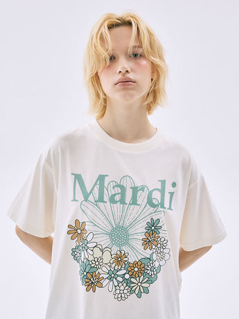 TSHIRT FLOWERMARDI JARDIN_CREAM MOSSGREEN
