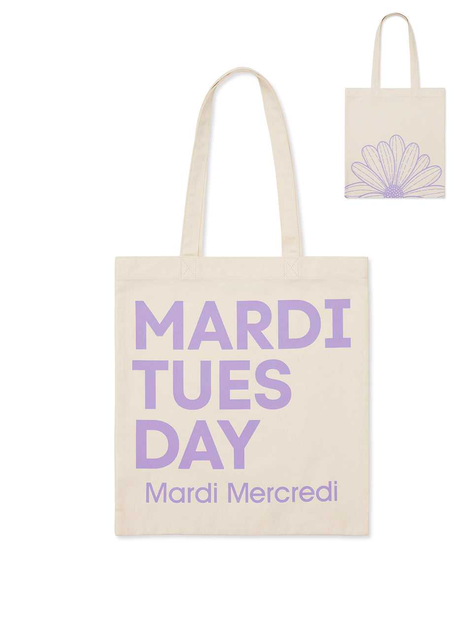 CANVAS BAG FLOWER DU MARDI_CREAM LAVENDER