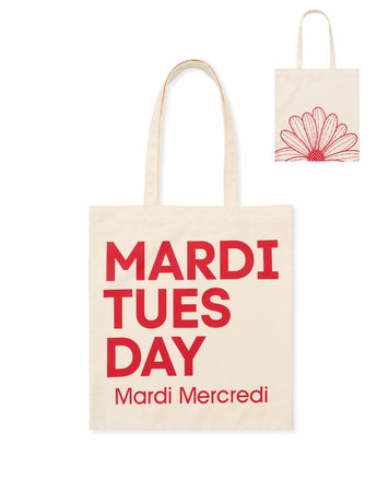 CANVAS BAG FLOWER DU MARDI_CREAM RED