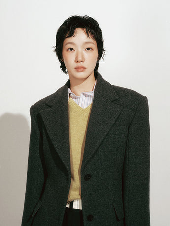 PURE WOOL HOURGLASS JACKET_CHARCOAL