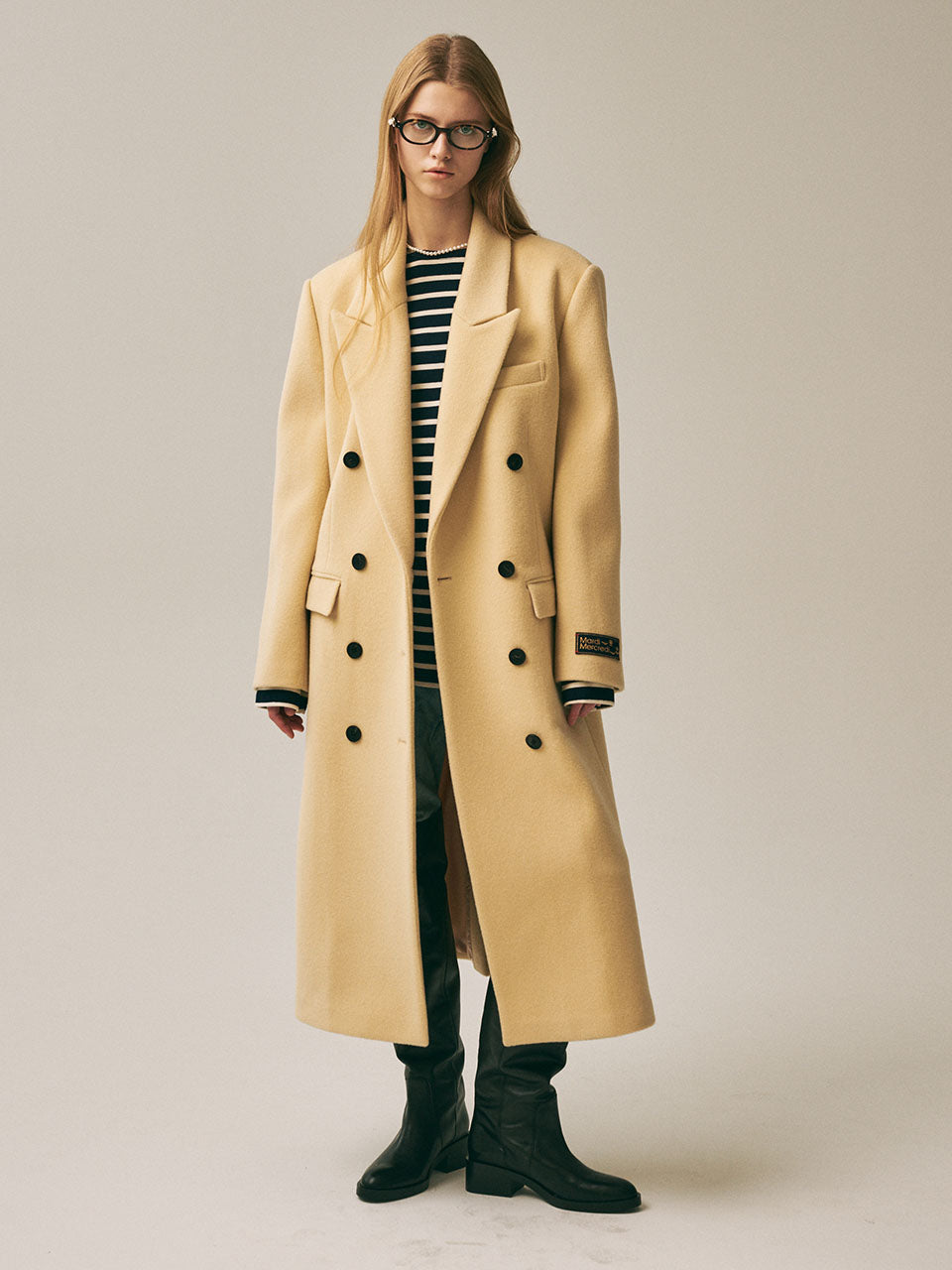 WOOL CLASSIC DOUBLE BREASTED COAT_LIGHTBEIGE