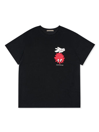 UNISEX TSHIRT HAND + FLOWER MAN_BLACK