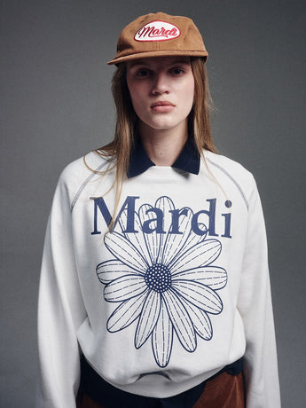 SWEATSHIRT RAGLAN FLOWERMARDI_WHITE NAVY