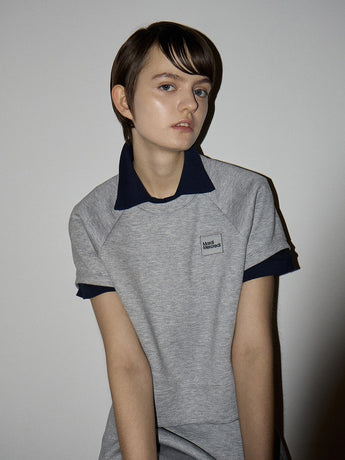 NEOPRENE TOP HALF SLEEVE SQUARE LOGO_GREY