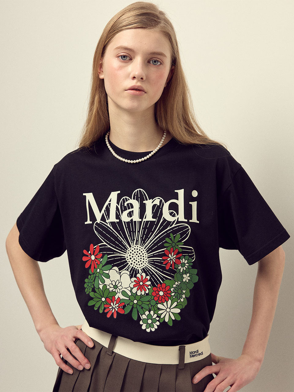TSHIRT FLOWERMARDI JARDIN_BLACK IVORY