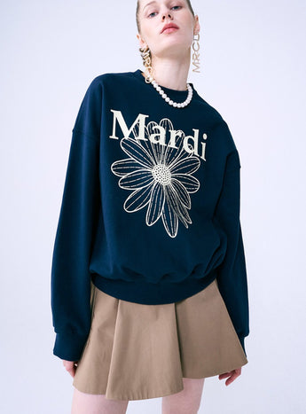 SWEATSHIRT FLOWERMARDI_NAVY CREAM