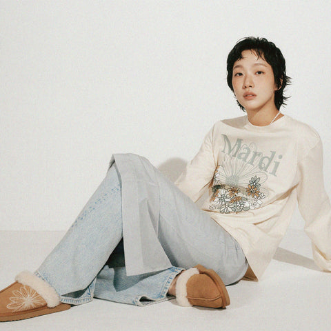 flowermardi jardin pastel with classique slippers