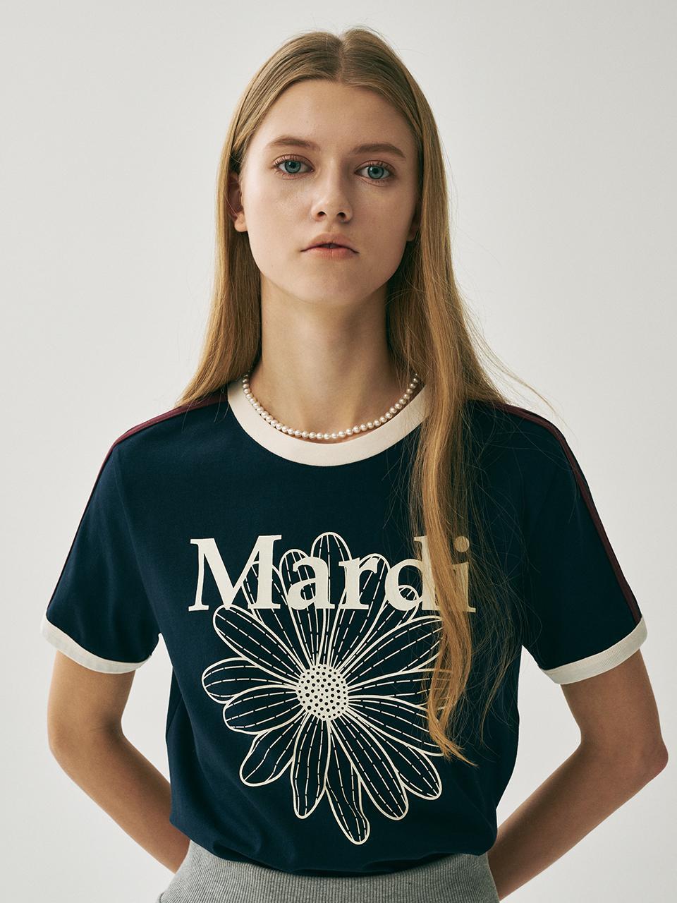 LINGER TSHIRT FLOWERMARDI_NAVY IVORY