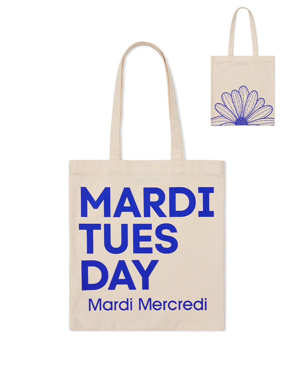 CANVAS BAG FLOWER DU MARDI_CREAM BLUE