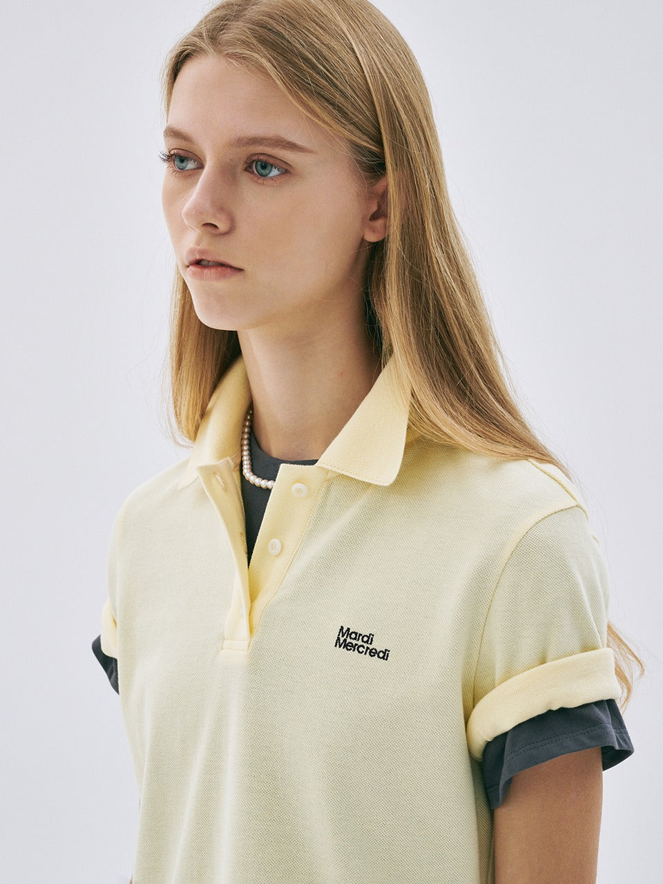 SLIMFIT SHIRT PIQUET ESSENTIAL_YELLOW