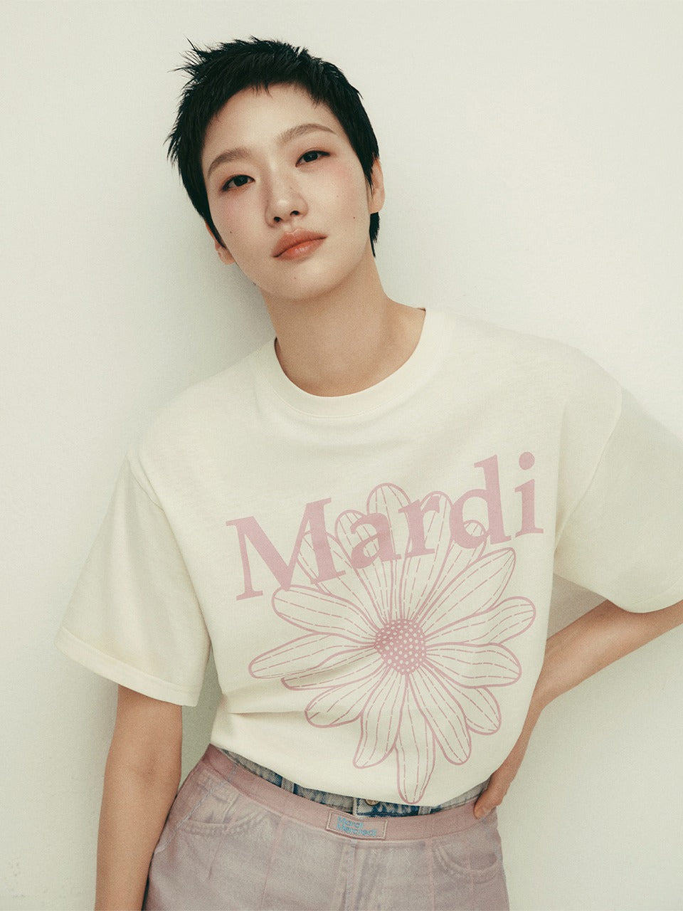 TSHIRT FLOWERMARDI_CREAM PINKLAVENDER