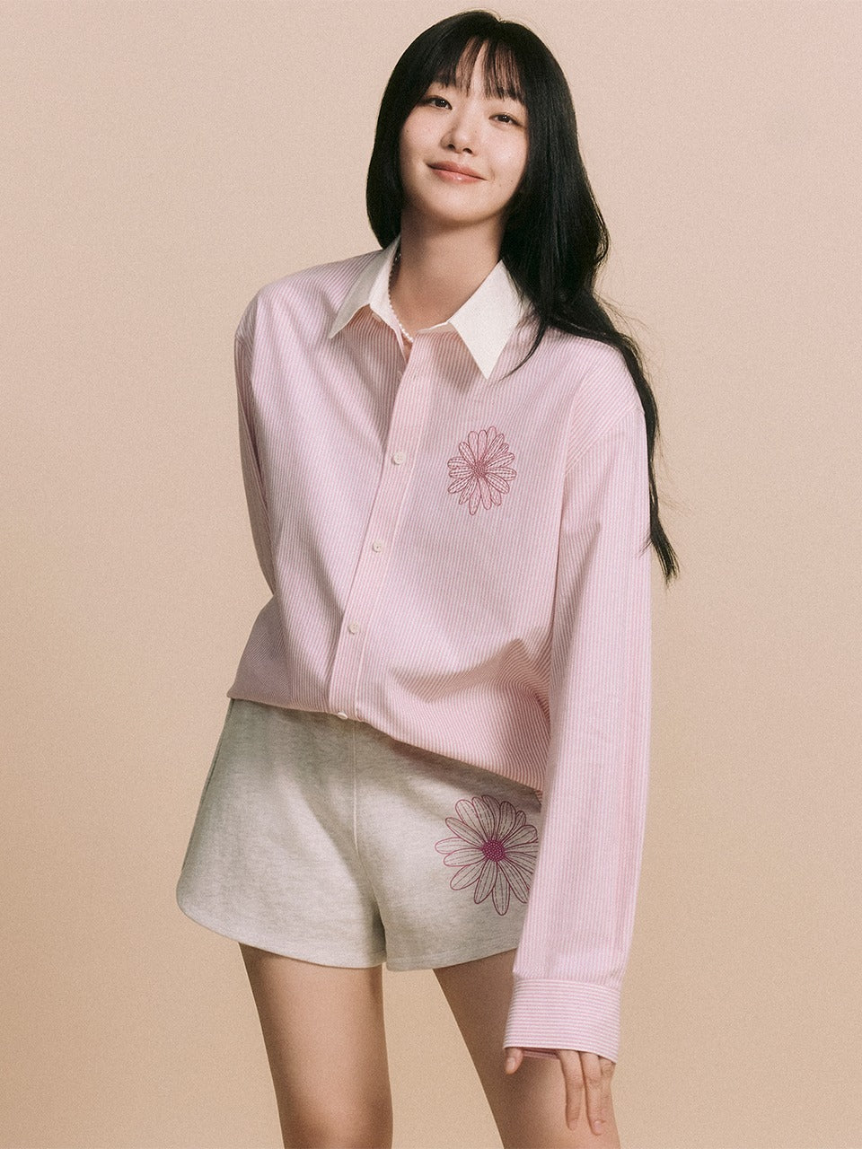 [Restocking on October 7] OXFORD SHIRT STRIPE_PINK PINK