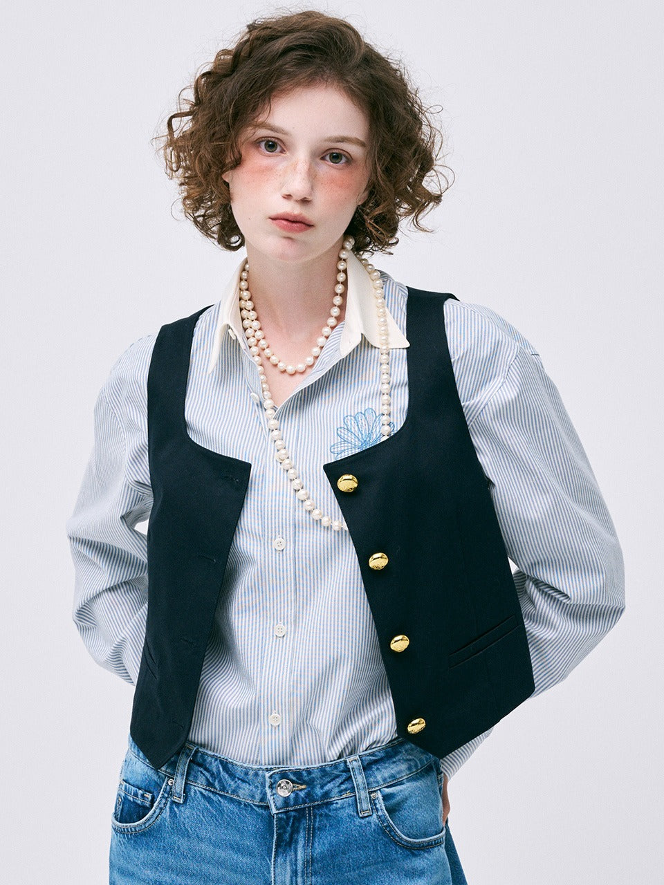CLASSIC VEST SQUARE NECK_NAVY