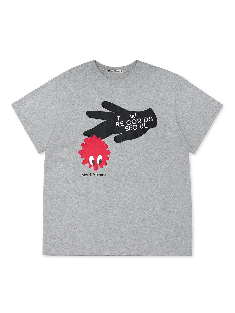 UNISEX TSHIRT TURNTABLE LOGO_GREY