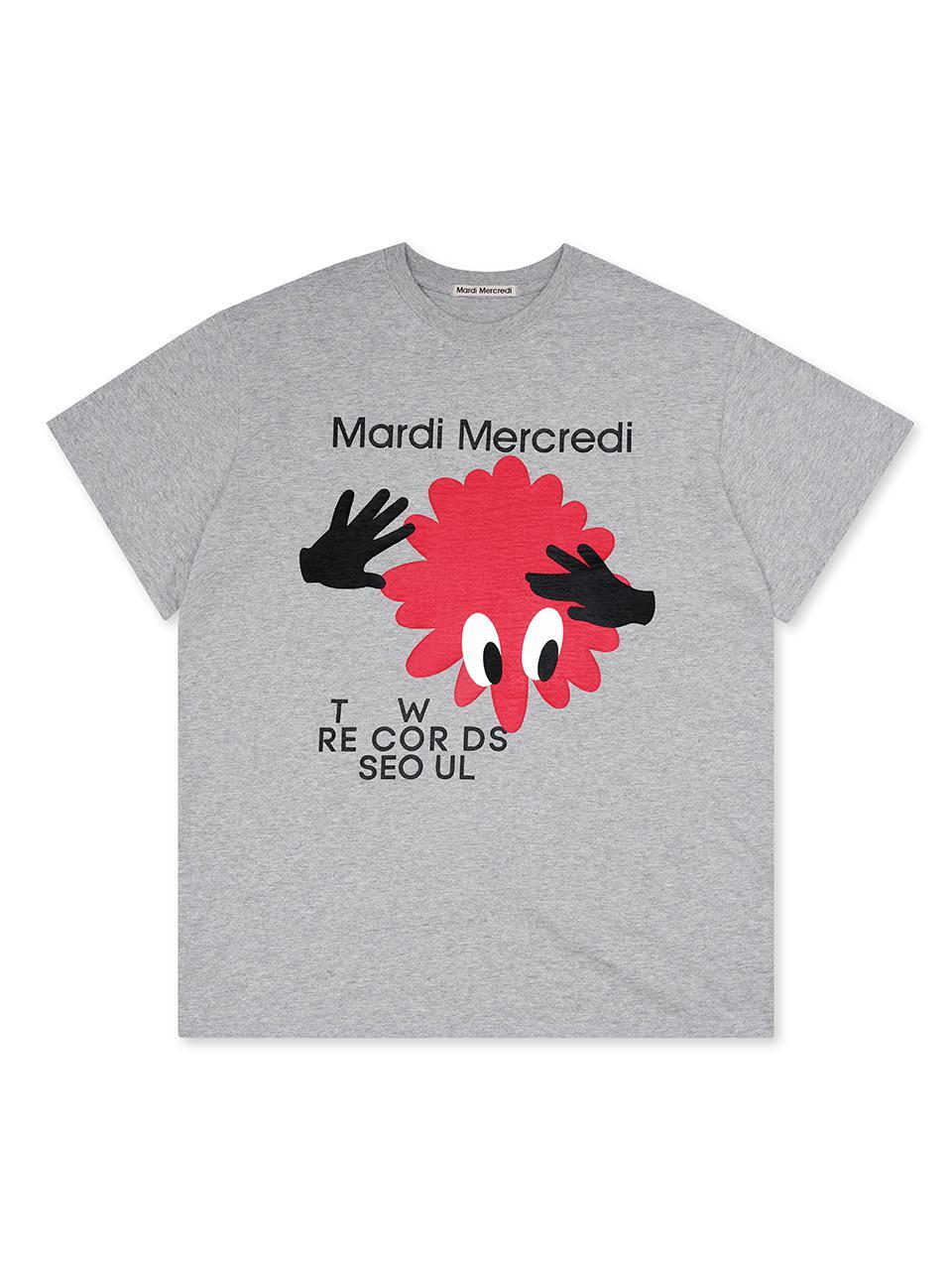 UNISEX TSHIRT BIG FLOWER MAN_GREY