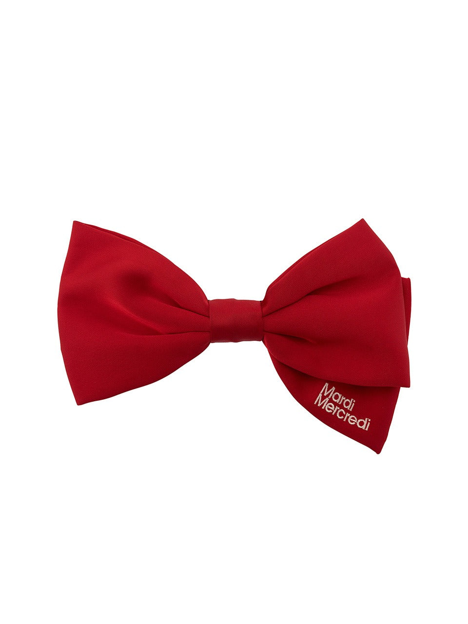 SILK BOW HAIR CLIP_RED