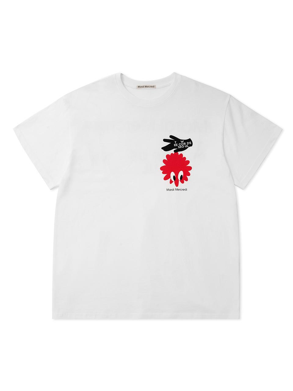 UNISEX TSHIRT HAND + FLOWER MAN_WHITE