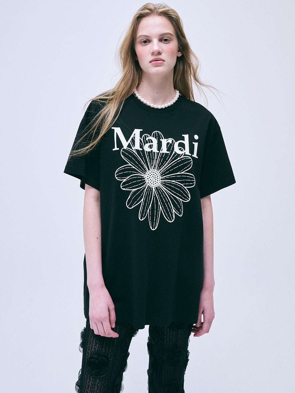 UNISEX TSHIRT FLOWERMARDI_BLACK IVORY