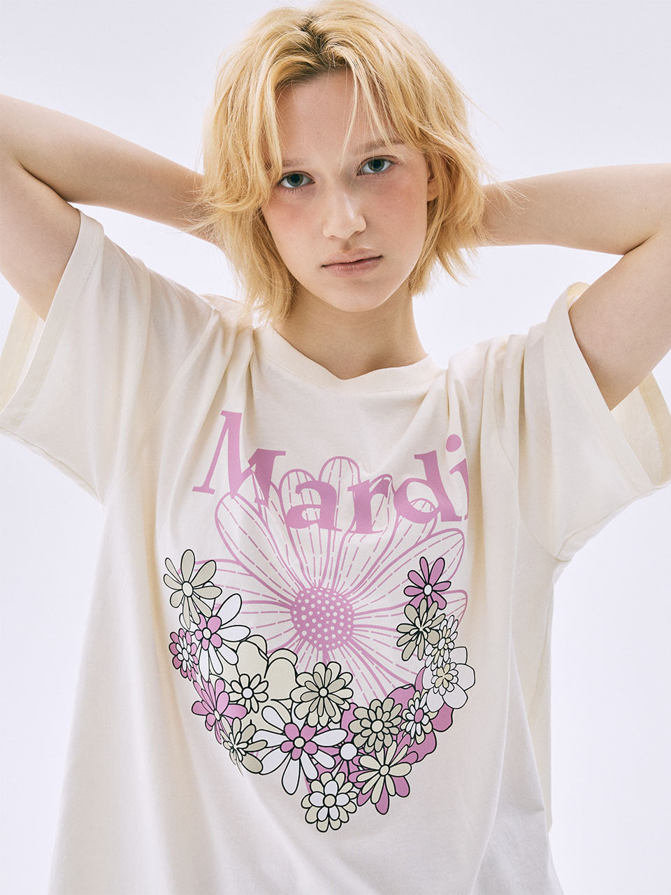 TSHIRT FLOWERMARDI JARDIN_CREAM PINKLAVENDER