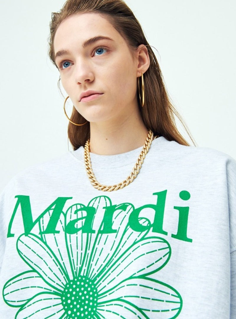 SWEATSHIRT FLOWERMARDI_HEATHER GREEN