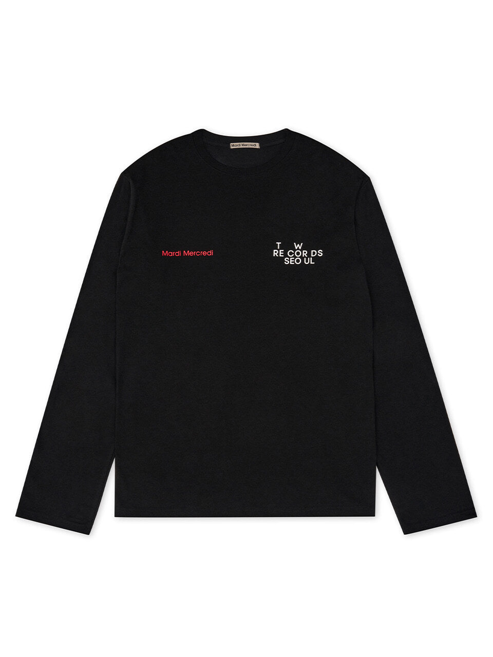 UNISEX TSHIRT LONG SLEEVE MARDI MERCREDI | TW RECORDS_BLACK