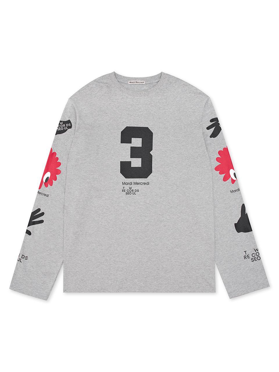 UNISEX TSHIRT LONG SLEEVE LOGOS_GREY