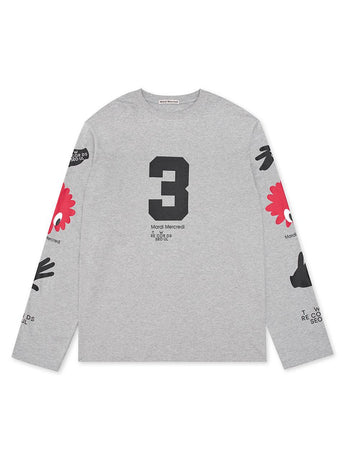 UNISEX TSHIRT LONG SLEEVE LOGOS_GREY