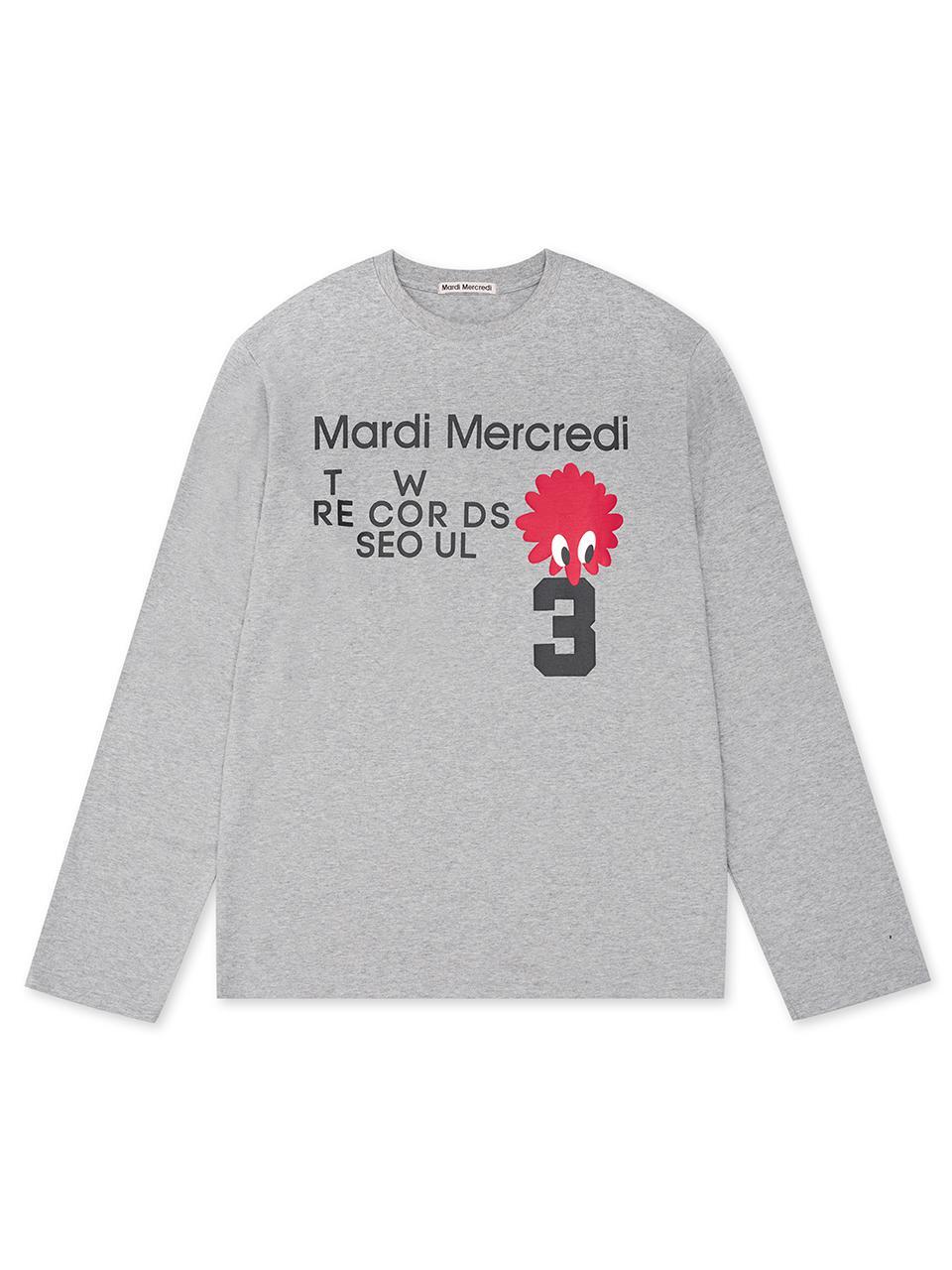UNISEX TSHIRT LONG SLEEVE NO3. FLOWER MAN_GREY