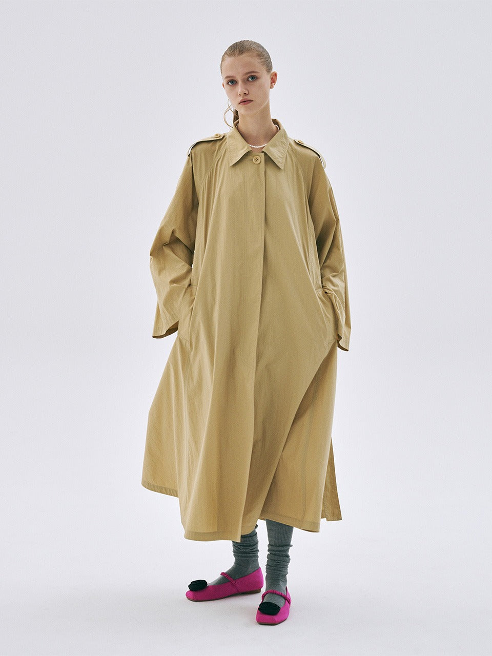 BELTED TRENCH COAT RAGLAN_BEIGE