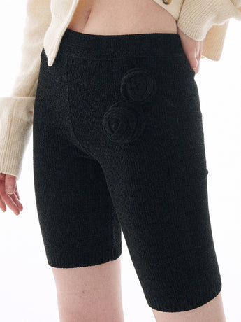 KNIT BERMUDA PANTS ROSE_BLACK
