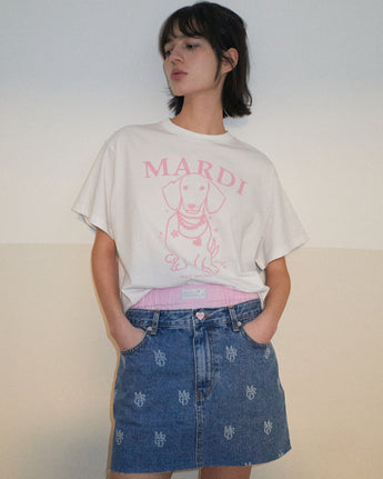 TSHIRT SWING THE TAIL DDANJI PEARL NECKLACE_WHITE PINK