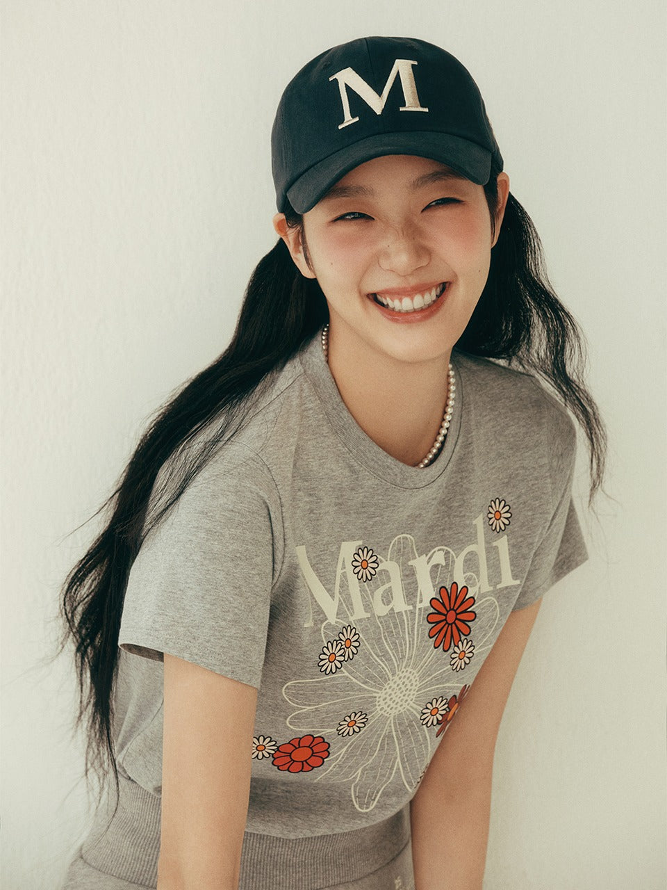 SLIM TSHIRT FLOWERMARDI BLOSSOM_GREY IVORY