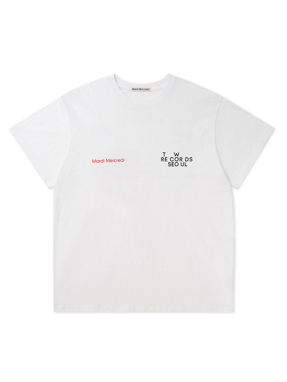 UNISEX TSHIRT MARDI MERCREDI | TW RECORDS_WHITE