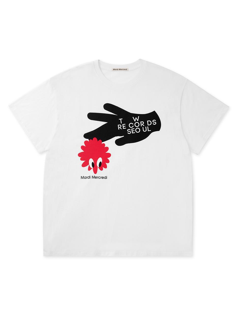 UNISEX TSHIRT TURNTABLE LOGO_WHITE