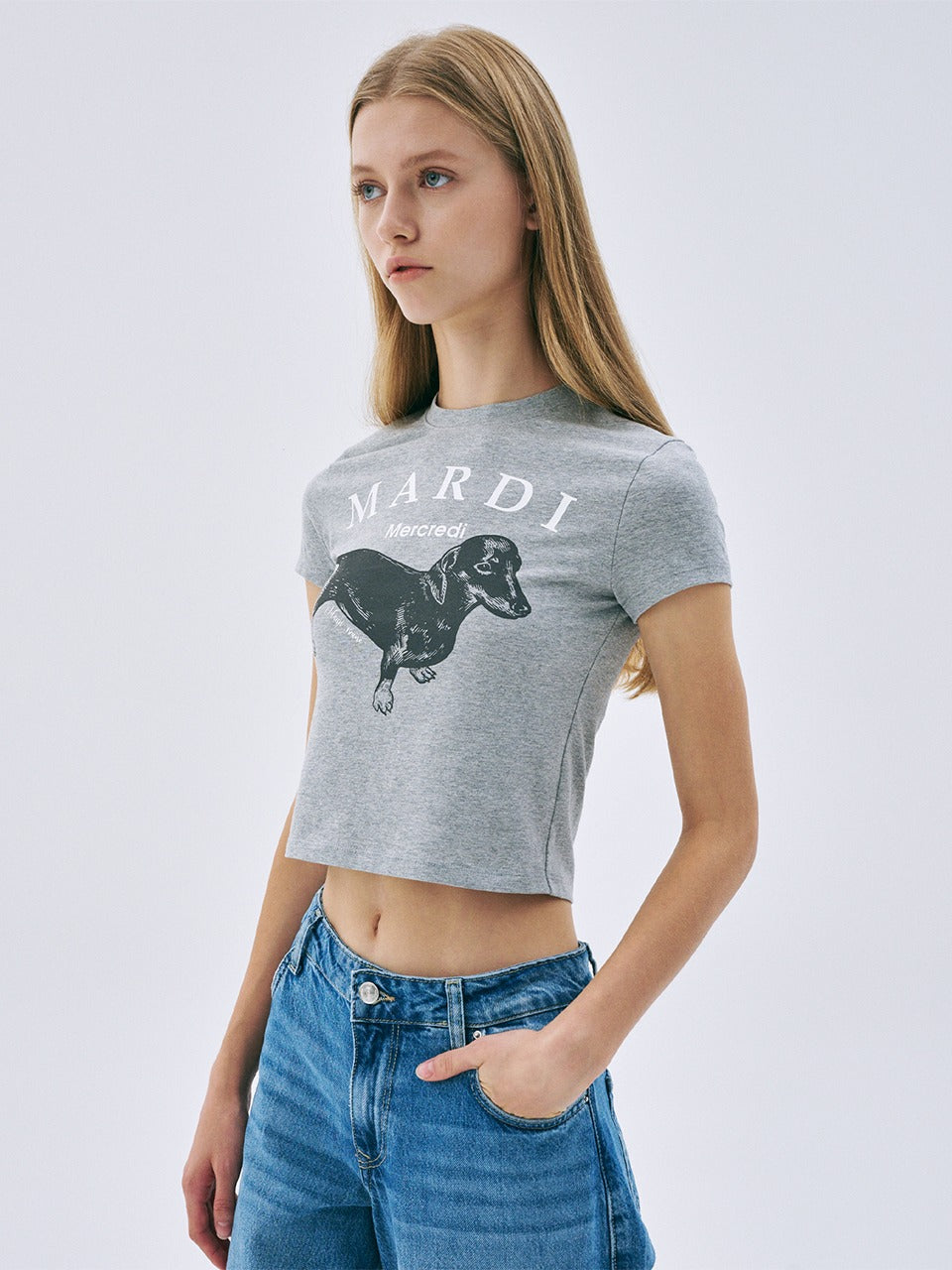 CROPPED TSHIRT DDANJI_GREY WHITE