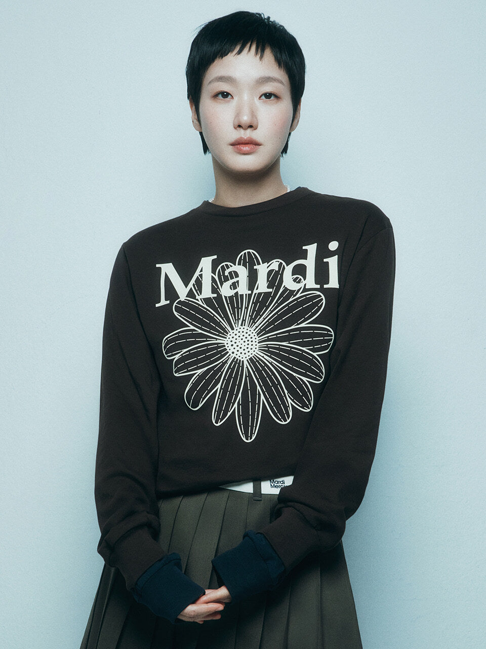 TSHIRT LONG SLEEVE FLOWERMARDI_BROWN CREAM