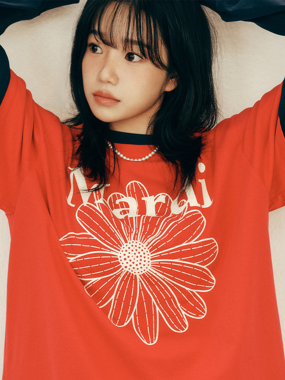UNISEX TSHIRT FLOWERMARDI_RED IVORY