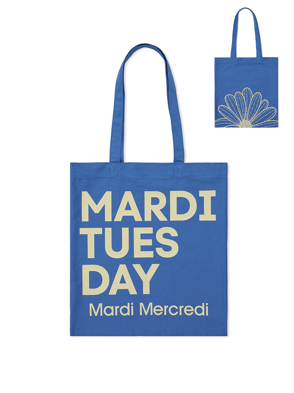 CANVAS BAG FLOWER DU MARDI_BLUE CREAM