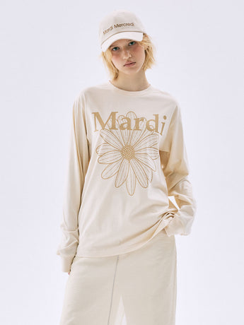 TSHIRT LONG SLEEVE FLOWERMARDI_BUTTER PEANUT