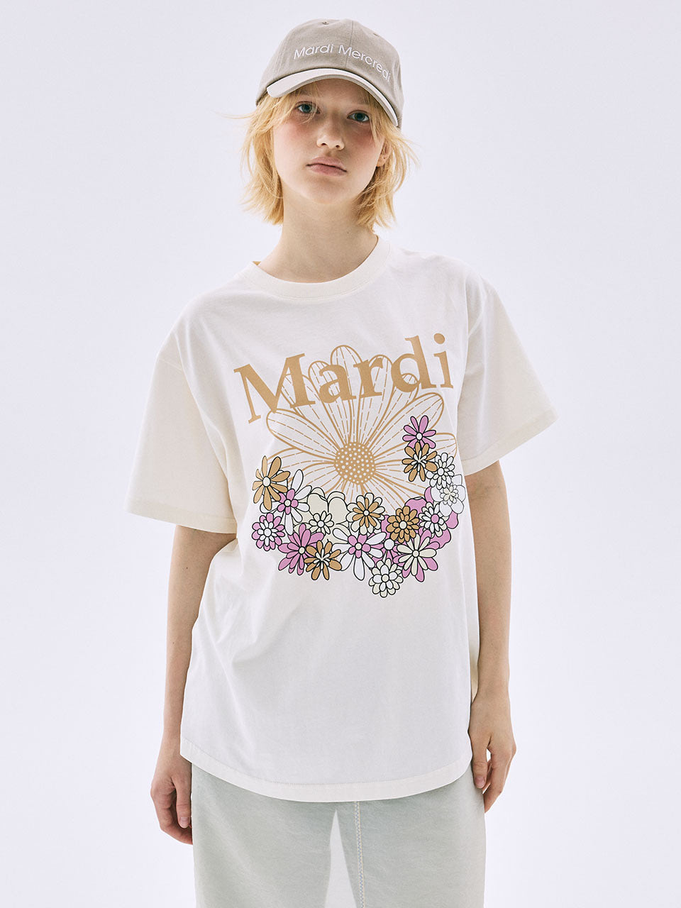 TSHIRT FLOWERMARDI JARDIN_CREAM PEANUT