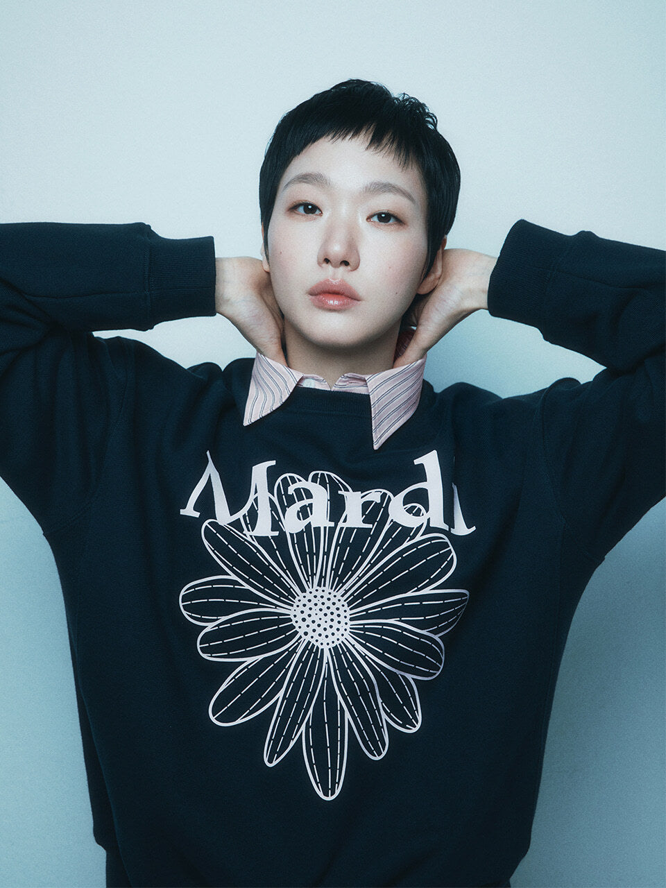 SWEATSHIRT FLOWERMARDI_NAVY PALEPINK