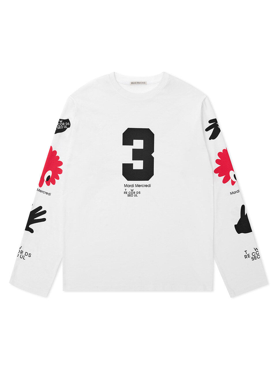 UNISEX TSHIRT LONG SLEEVE LOGOS_WHITE